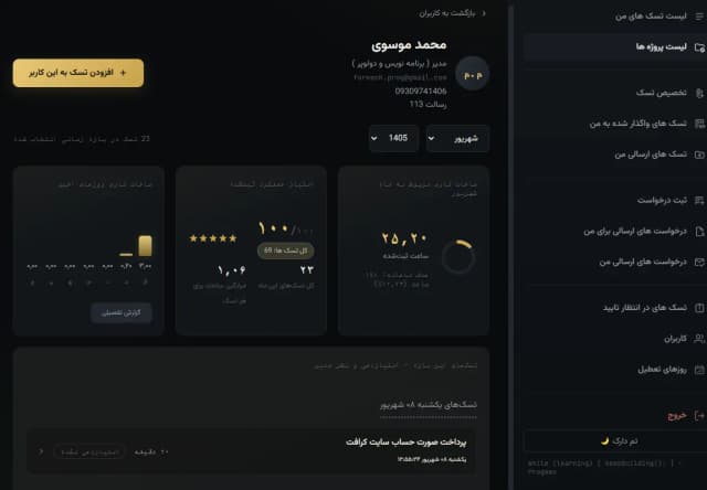 مدیریت و گزارش گیری از پرسنل